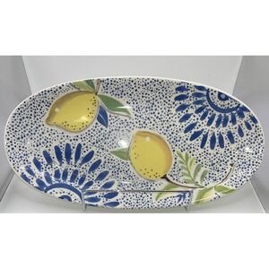 Prima Designs Lemon And Blue Serving Platter
